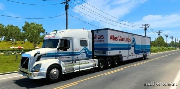 ATS Mod: Atlas VAN Lines Truck Skin For VNL 730 (Featured)