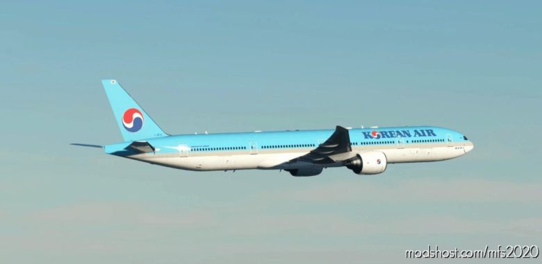 MSFS 2020 8K Livery Mod: Korean AIR Captainsim 777-300ER 8K (Featured)