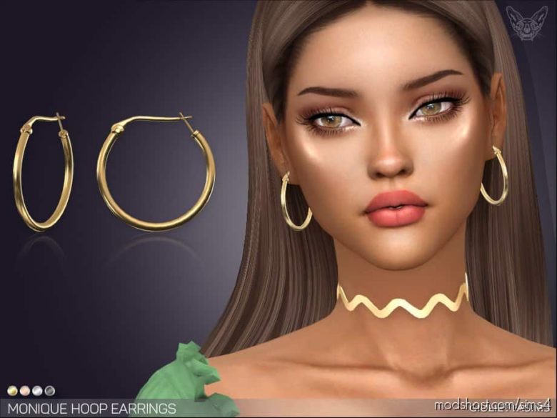 Sims 4 Accessory Mod: Monique Hoop Earrings (Featured)