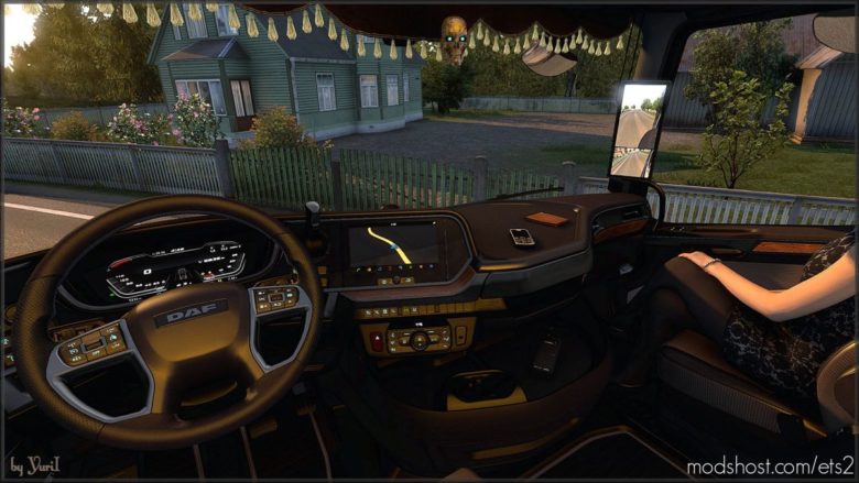 ETS2 DAF Mod: Dark Brown Interior For Daf Xg V0.8 (Featured)