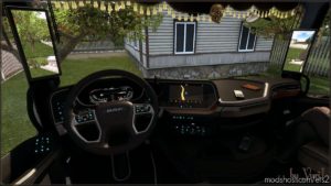 ETS2 DAF Mod: Dark Brown Interior For Daf Xg V0.8 (Image #3)