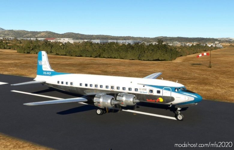 MSFS 2020 DC-6B Livery Mod: Flying Bulls DC-6B V5-Ncf 2000 (Featured)