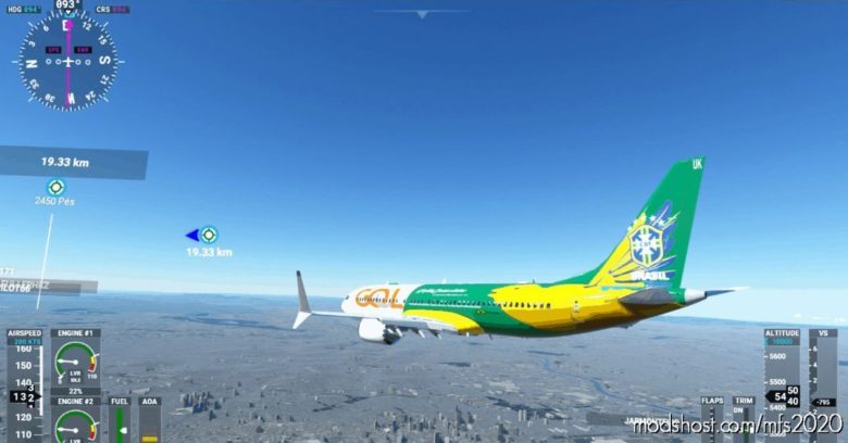 MSFS 2020 Boeing Livery Mod: GOL Seleção-737-Max V1.2 (Featured)