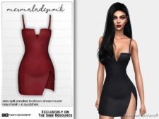 Sims 4 Clothes Mod: Side Split Panalled Bodycon Dress MC237 (Featured)