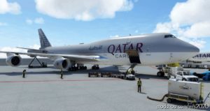 MSFS 2020 747-8F Livery Mod: Qatar Airways Cargo A7-Bgb Ultra NO Mirroring (Image #3)