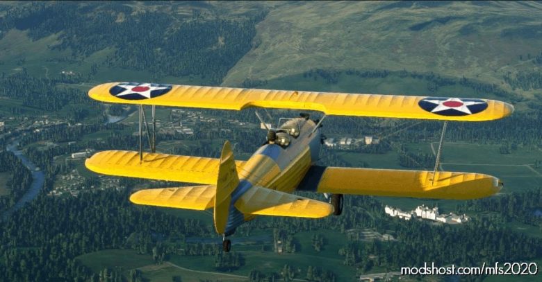 MSFS 2020 Boeing Livery Mod: DC Designs Boeing PT-17 Stearman – US Navy Buno 3344 (Featured)