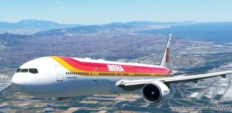 MSFS 2020 777-300ER Mod: Captainsim 777-300 Iberia (OLD Livery) – 8K Fictional (Featured)