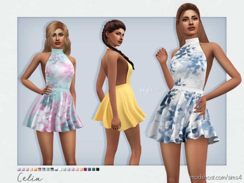 Sims 4 Clothes Mod: Celia Dress (Featured)