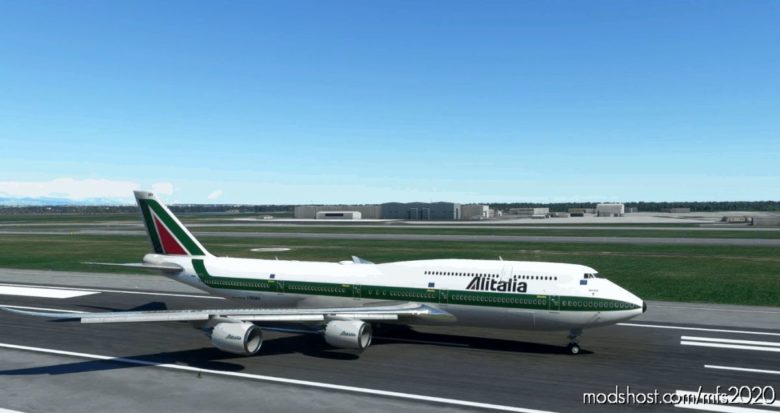 MSFS 2020 Livery Mod: Asobo 747-8I Alitalia NO Mirroring (Featured)