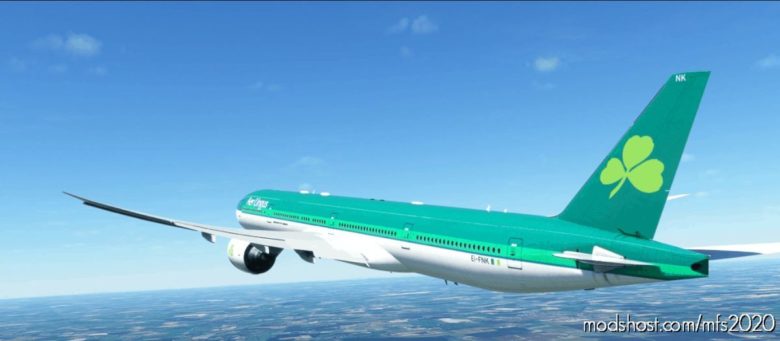 MSFS 2020 Boeing Livery Mod: Captainsim 777-300 AER Lingus 8K Fictional (Featured)