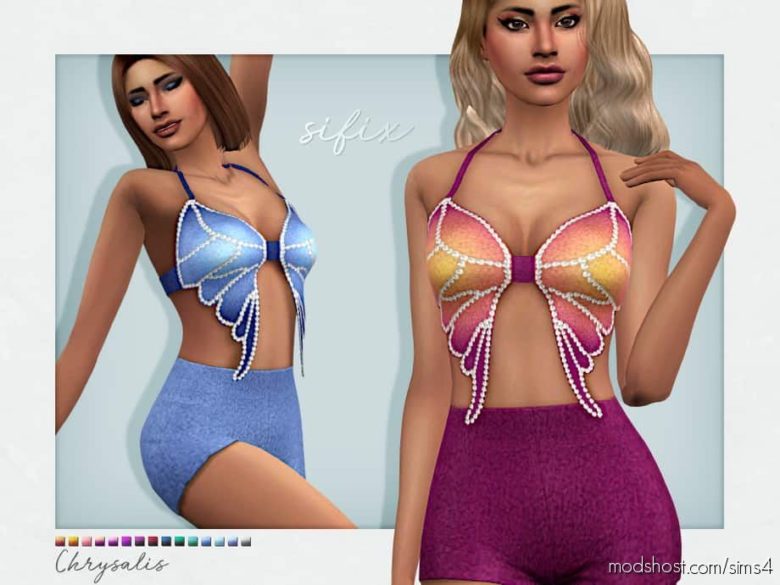 Sims 4 Clothes Mod: Chrysalis TOP (Featured)