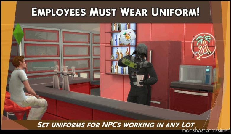 Sims 4 Mod: Employees Must Wear Uniform! (Featured)