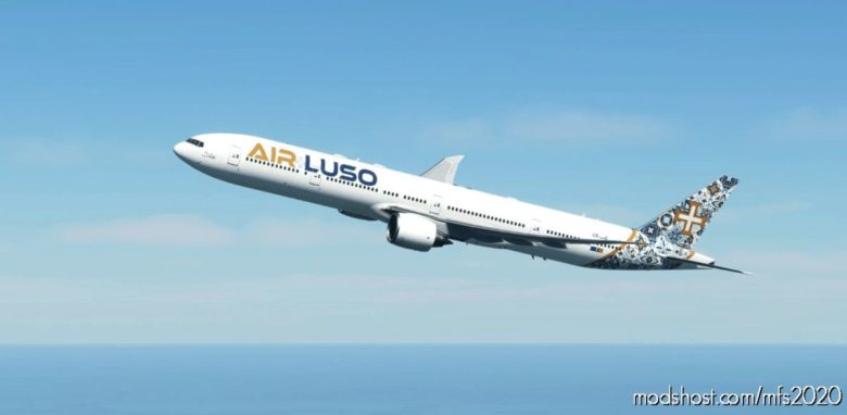 MSFS 2020 777-300ER Livery Mod: AIR Luso “With Full Interior” Captainsim 777-300ER (Featured)