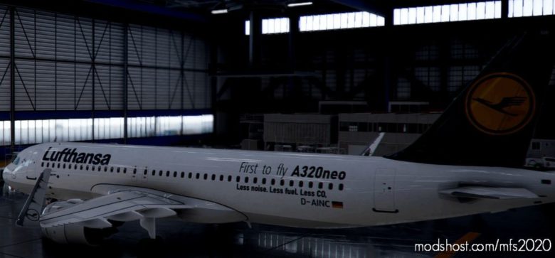 MSFS 2020 8K Livery Mod: A32NX Airbus A320Neo Lufthansa D-Ainc Dirty In 8K V1.0.1 (Featured)