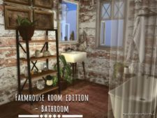 Sims 4 Interior Mod: Farmhouse Bathroom (Featured)