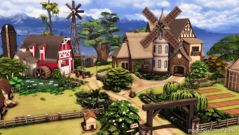 Sims 4 House Mod: Windmill Farm – NO CC (Featured)