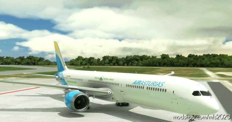 MSFS 2020 Boeing Livery Mod: Asobo B787-10 For AIR Asturias VA V1.1 (Featured)