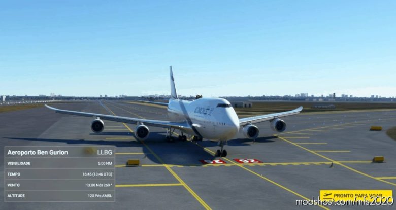 MSFS 2020 Israel Livery Mod: Asobo 747-8I Israel Airlines NO Mirroring (Featured)