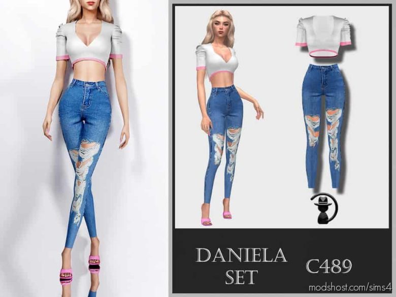 Sims 4 Clothing Mod: Daniela SET C489 (Featured)