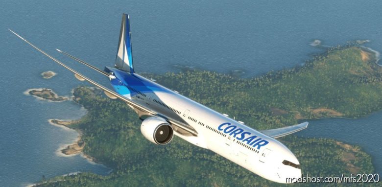 MSFS 2020 777-300ER Livery Mod: Corsair International Captainsim 777-300ER (Featured)