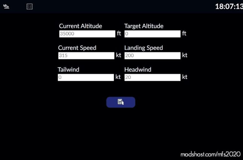 MSFS 2020 Mod: TOP Of Descent Calculator V1.1.1 (Featured)