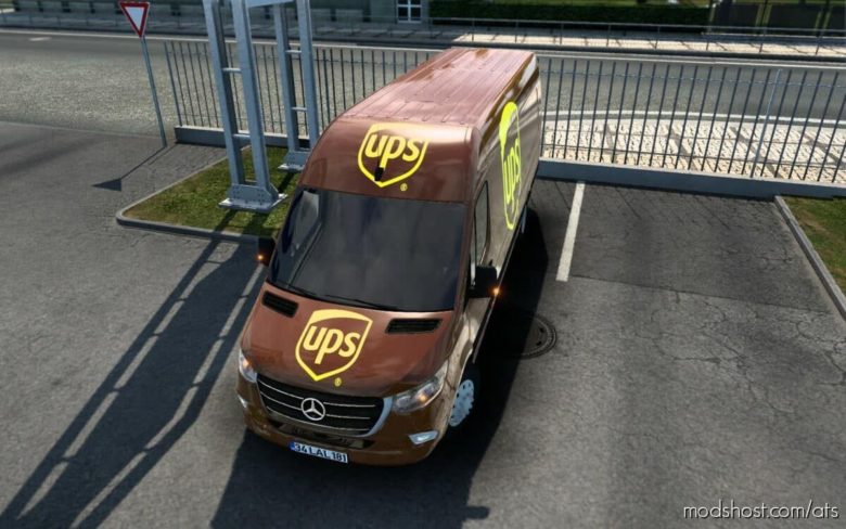 ATS Mercedes-Benz Mod: Skin Mercedes-Benz Sprinter 2021 UPS 1.41 (Featured)