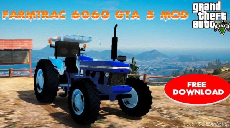 GTA 5 Vehicle Mod: Farmtrac 6069 Tractor India (Featured)