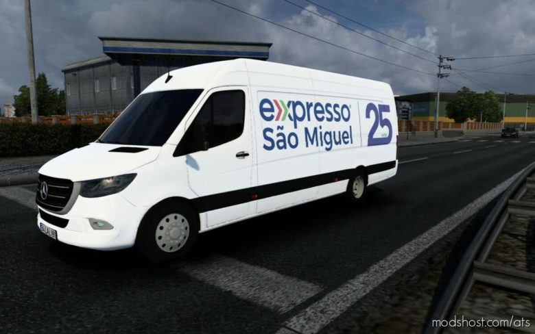 ATS Mercedes-Benz Mod: Skin Mercedes-Benz Sprinter 2021 Expresso SãO Miguel 25 Anos 1.41 (Featured)