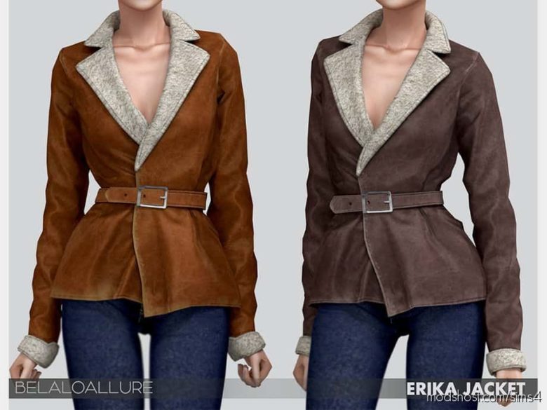 Sims 4 Clothes Mod: Belaloallure Erika Jacket (Featured)