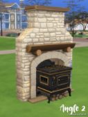 Sims 4 Interior Mod: Cottage Inspired Fireplace Stove (Image #3)