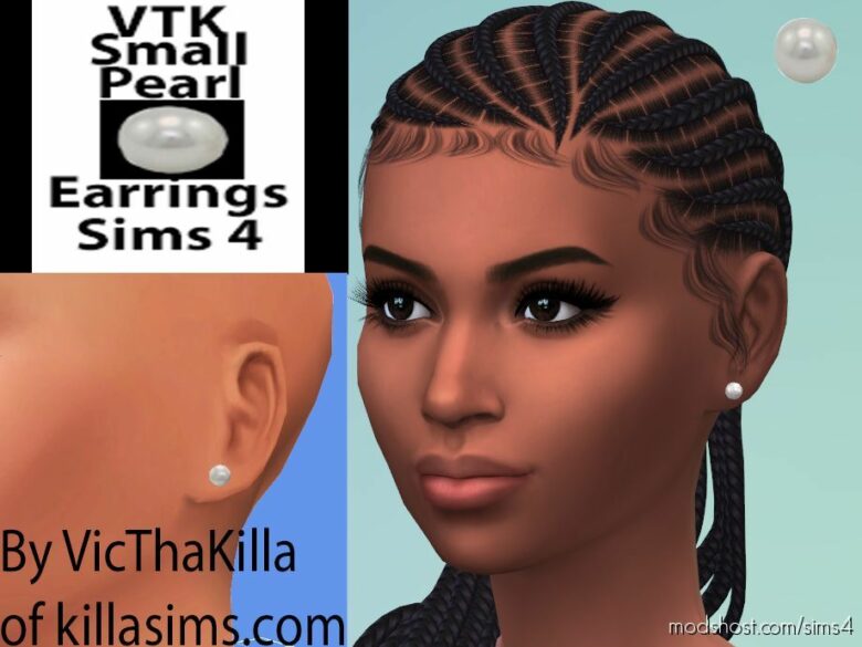 Sims 4 Accessory Mod: Adult Female Small Round Pearl Earrings Accessories (Featured)