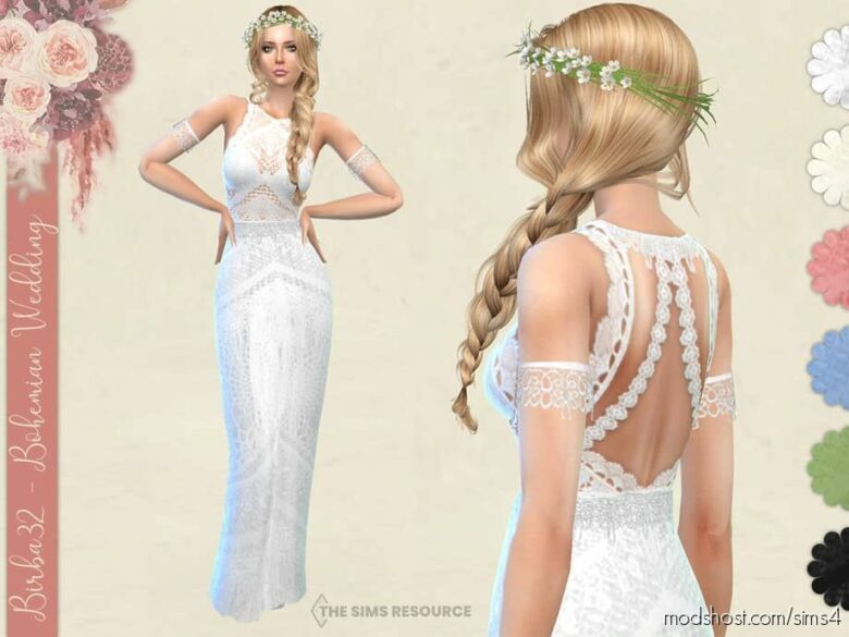 Sims 4 Clothes Mod: Bohemian Wedding Dress – The Bride (Featured)