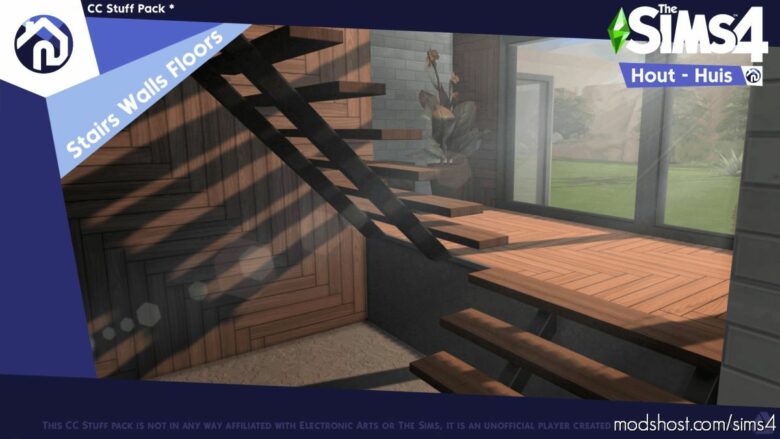 Sims 4 Object Mod: Hout Huis – Part 2 (Stairs Walls Floors) (Featured)