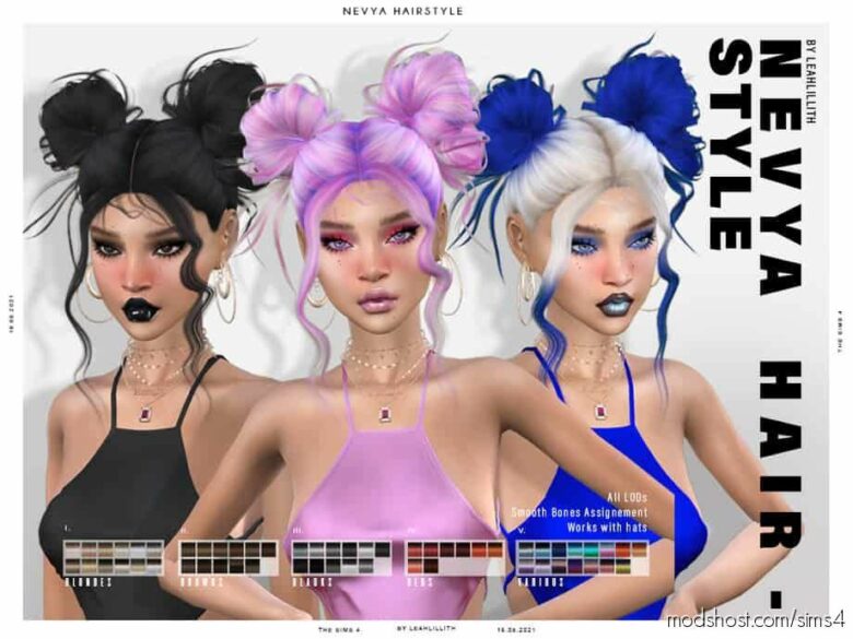 Sims 4 Mod: Nevya Hairstyle (Featured)