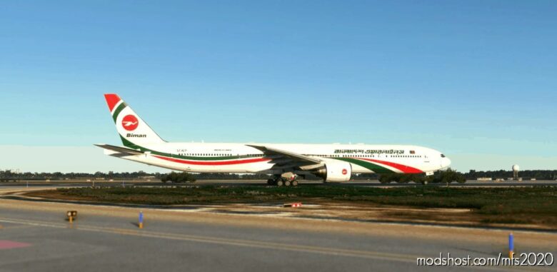 MSFS 2020 777-300ER Livery Mod: Biman Bangladesh Airlines Captainsim 777-300ER (Featured)