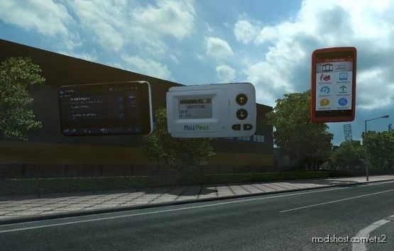 ETS2 Part Mod: Toll Pass Device, GPS, Speedometer (Hmzmods) 1.41.X (Featured)