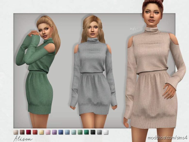 Sims 4 Clothes Mod: Alison Dress (Featured)