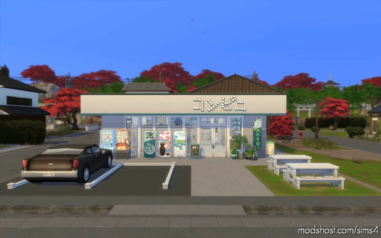 Sims 4 House Mod: Japanese Convenient Store (Conbini) (Featured)