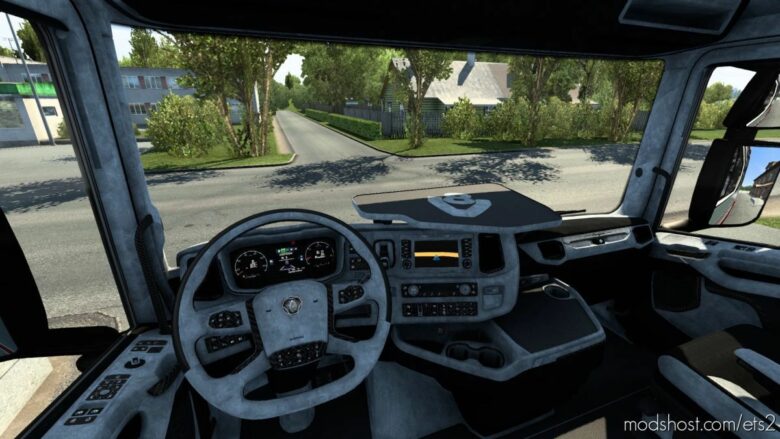 ETS2 Scania Mod: Customizable Scania Next-Gen Grey-Carbon Detailed Interior 1.41.X (Featured)