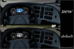 ETS2 Mercedes-Benz Interior Mod: Dashboard Lights Mercedes Actros 2009 Green V1.3 (Featured)