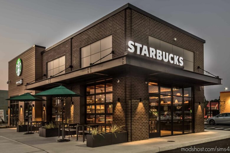 Sims 4 House Mod: Starbucks Modern Restaurant (Featured)