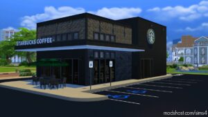 Sims 4 House Mod: Starbucks Modern Restaurant (Image #6)