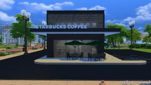 Sims 4 House Mod: Starbucks Modern Restaurant (Image #14)