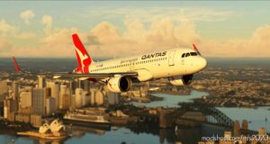 MSFS 2020 737-800 Livery Mod: A32NX Qantas Vh-Vxa Ulta (Featured)