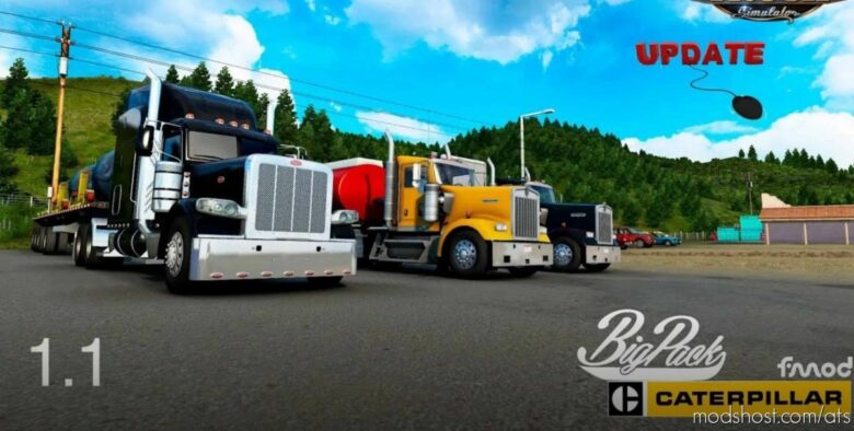 ATS Part Mod: BIG Pack CAT 3406E 7IN Pipes V1.1 1.41.X (Featured)