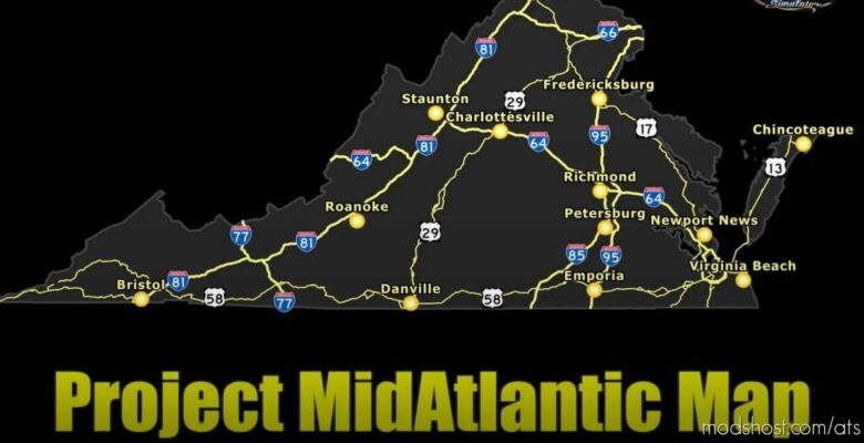 ATS Mod: Project Midatlantic Map V0.2.0.1 1.41.X (Featured)