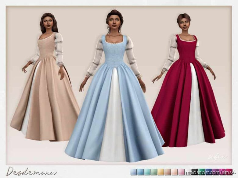 Sims 4 Clothes Mod: Desdemona Dress (Featured)