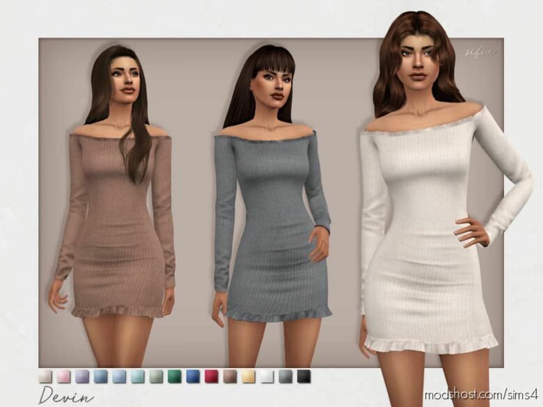 Sims 4 Clothes Mod: Devin Dress (Featured)