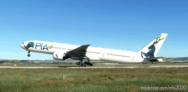 MSFS 2020 777-300ER Mod: Pakistan International Airlines / PIA “2018 Livery” Captainsim 777-300ER (Featured)