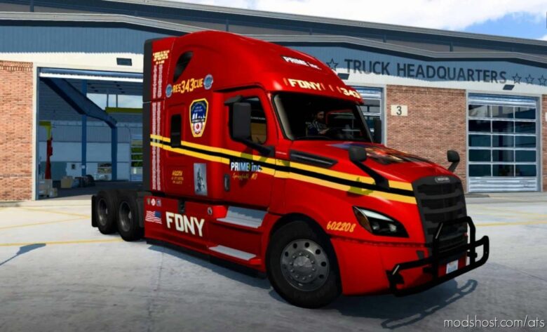 ATS Freightliner Mod: Prime INC. Fdny Squad 343 Skin (Featured)